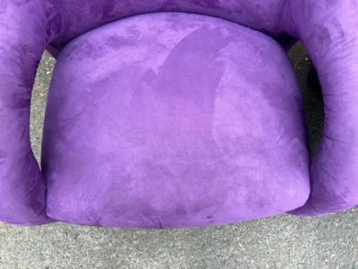 Vladimir Kagan Sensational Pair Vladimir Kagan Sculptural Ultra suede Upholstered Lounge Chairs