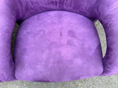 Vladimir Kagan Sensational Pair Vladimir Kagan Sculptural Ultra suede Upholstered Lounge Chairs