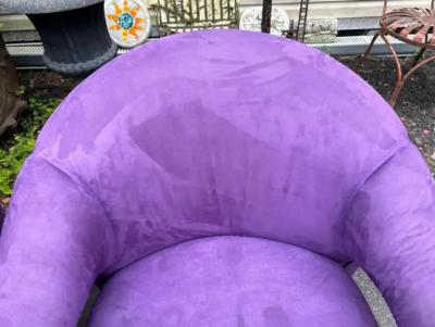 Vladimir Kagan Sensational Pair Vladimir Kagan Sculptural Ultra suede Upholstered Lounge Chairs