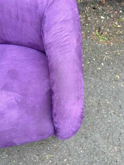 Vladimir Kagan Sensational Pair Vladimir Kagan Sculptural Ultra suede Upholstered Lounge Chairs