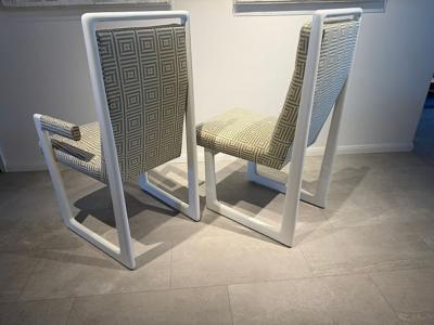 Vladimir Kagan Set of 10 American Modern White Lacquer Nobadeer Chairs Vladimir Kagan 1960