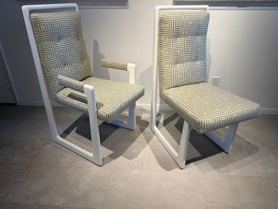 Vladimir Kagan Set of 10 American Modern White Lacquer Nobadeer Chairs Vladimir Kagan 1960