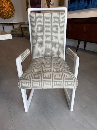 Vladimir Kagan Set of 10 American Modern White Lacquer Nobadeer Chairs Vladimir Kagan 1960