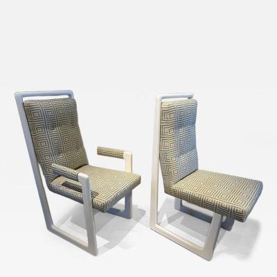Vladimir Kagan Set of 10 American Modern White Lacquer Nobadeer Chairs Vladimir Kagan 1960