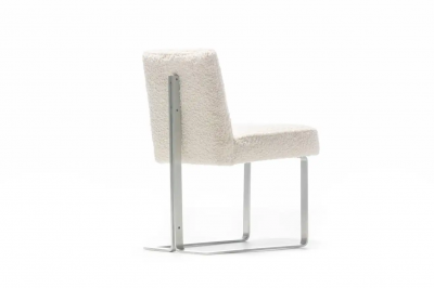 Vladimir Kagan Set of 20 Vladimir Kagan for Kagan Dreyfuss Steel Dining Chairs in Ivory Boucl 