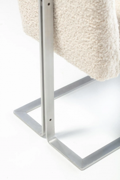 Vladimir Kagan Set of 20 Vladimir Kagan for Kagan Dreyfuss Steel Dining Chairs in Ivory Boucl 