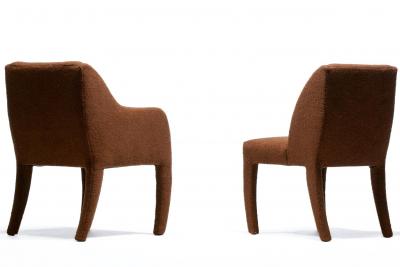 Vladimir Kagan Set of 8 Vladimir Kagan Dining Chairs for Directional in Mocha Brown Boucl 