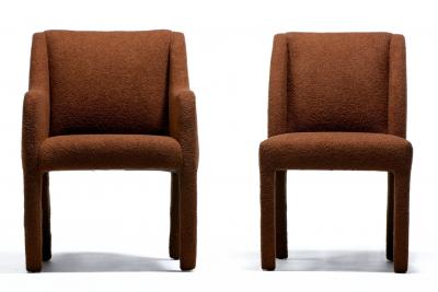 Vladimir Kagan Set of 8 Vladimir Kagan Dining Chairs for Directional in Mocha Brown Boucl 