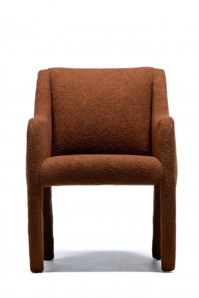 Vladimir Kagan Set of 8 Vladimir Kagan Dining Chairs for Directional in Mocha Brown Boucl 