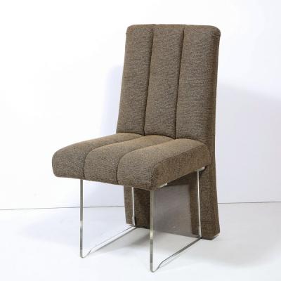 Vladimir Kagan Signed Vladimir Kagan Channeled Clos Chair in Holly Hunt Fabric