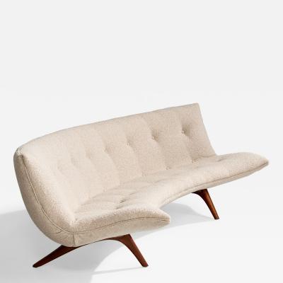 Vladimir Kagan Sofa with Walnut Fabric USA 1960s