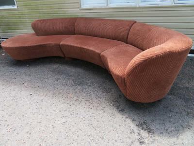 Vladimir Kagan Spectacular Vladimir Kagan Curved 3 Piece Cloud Sofa Sectional Directional