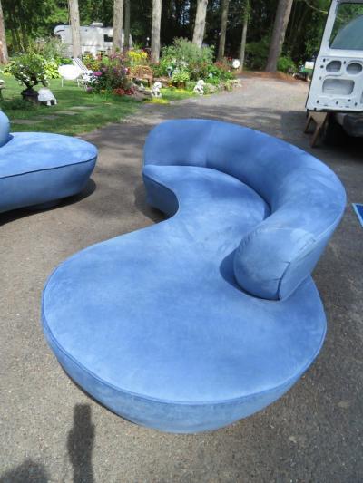 Vladimir Kagan Stunning Pair Vladimir Kagan Serpentine Directional Cloud Sofas Mid Century