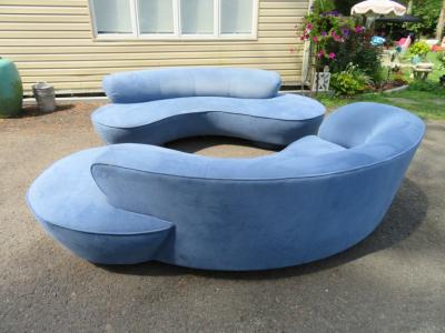 Vladimir Kagan Stunning Pair Vladimir Kagan Serpentine Directional Cloud Sofas Mid Century