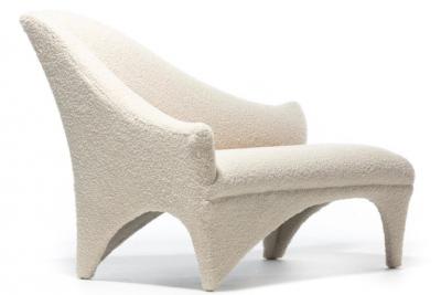 Vladimir Kagan Vladimir Kagan A Symmetric Settee in Ivory Boucl by Directional c 1991