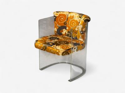 Vladimir Kagan Vladimir Kagan American Modern Lucite Fabric Armchairs USA 1970s
