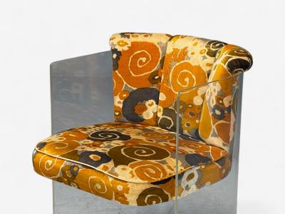 Vladimir Kagan Vladimir Kagan American Modern Lucite Fabric Armchairs USA 1970s