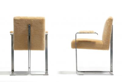 Vladimir Kagan Vladimir Kagan Arm Chairs in New Butter Cream Ivory Shearling