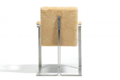 Vladimir Kagan Vladimir Kagan Arm Chairs in New Butter Cream Ivory Shearling