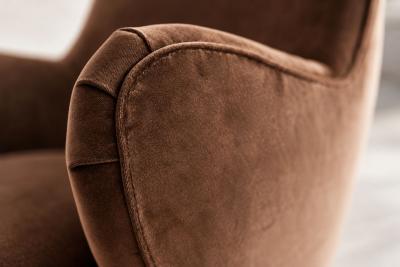 Vladimir Kagan Vladimir Kagan Barrel Lounge Chairs in Brown Velvet and Walnut Legs