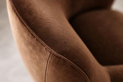 Vladimir Kagan Vladimir Kagan Barrel Lounge Chairs in Brown Velvet and Walnut Legs
