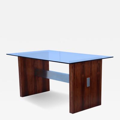 Vladimir Kagan Vladimir Kagan Brazilian Rosewood And Aluminum Desk Dining Table