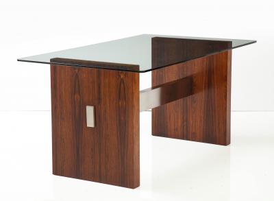 Vladimir Kagan Vladimir Kagan Brazilian Rosewood And Aluminum Desk Dining Table