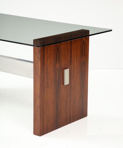 Vladimir Kagan Vladimir Kagan Brazilian Rosewood And Aluminum Desk Dining Table
