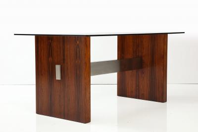 Vladimir Kagan Vladimir Kagan Brazilian Rosewood And Aluminum Desk Dining Table