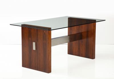 Vladimir Kagan Vladimir Kagan Brazilian Rosewood And Aluminum Desk Dining Table