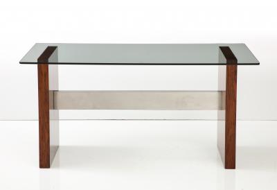 Vladimir Kagan Vladimir Kagan Brazilian Rosewood And Aluminum Desk Dining Table