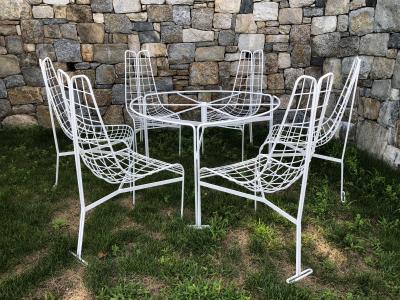Vladimir Kagan Vladimir Kagan Capricorn Iron Table with six Capricorn chairs