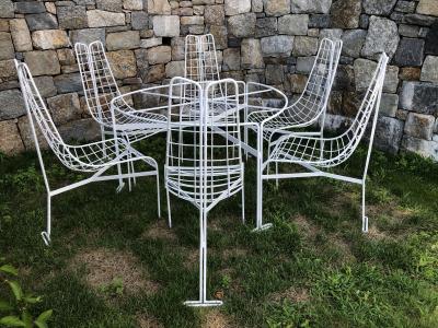 Vladimir Kagan Vladimir Kagan Capricorn Iron Table with six Capricorn chairs