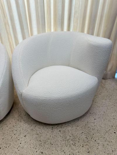Vladimir Kagan Vladimir Kagan Corkscrew Swivel Chairs for Directional in Boucl PAIR