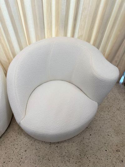Vladimir Kagan Vladimir Kagan Corkscrew Swivel Chairs for Directional in Boucl PAIR