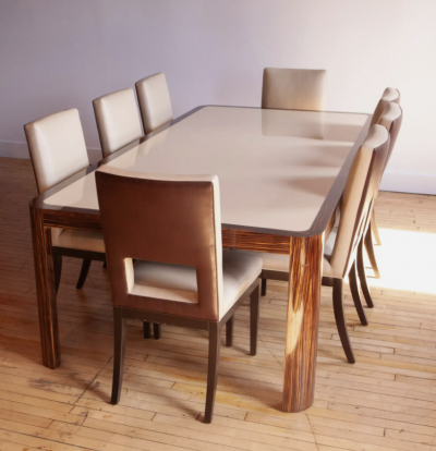 Vladimir Kagan Vladimir Kagan Dining Room Table Zebrawood 1970s