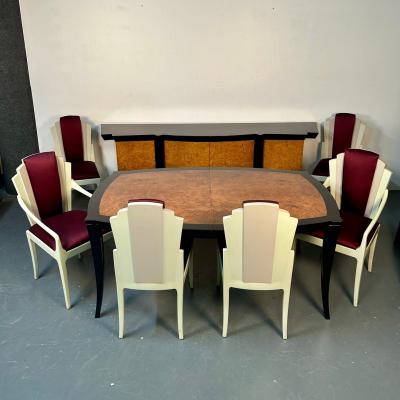 Vladimir Kagan Vladimir Kagan Eva Dining Set Sideboard Table Six Chairs Labeled Provenance