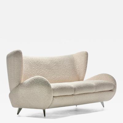 Vladimir Kagan Vladimir Kagan Fiftyish Sofa in Super Soft Ivory White Boucl 