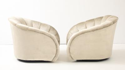 Vladimir Kagan Vladimir Kagan For Directional Swivel Lounge Chairs In Velvet