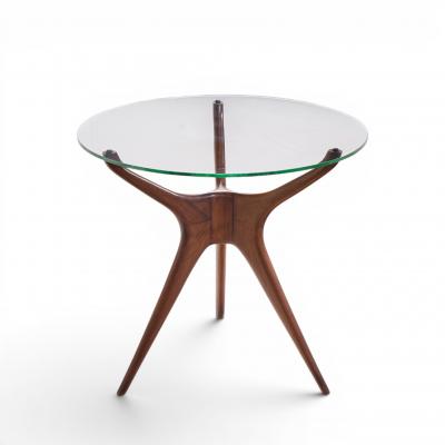 Vladimir Kagan Vladimir Kagan For Dreyfuss Walnut Tri Symmetric Sculptural Side Tables Pair