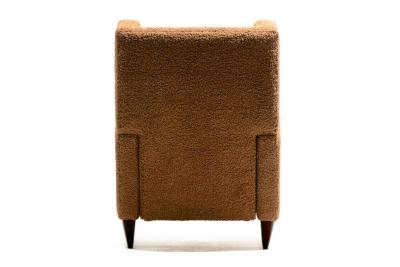 Vladimir Kagan Vladimir Kagan Juno Wingback Recliner in Soft Cocoa Brown Boucl 