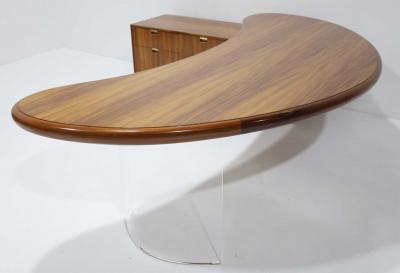 Vladimir Kagan Vladimir Kagan Kidney Desk with Credenza in Tawi Wood