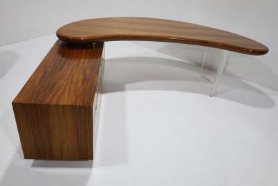 Vladimir Kagan Vladimir Kagan Kidney Desk with Credenza in Tawi Wood