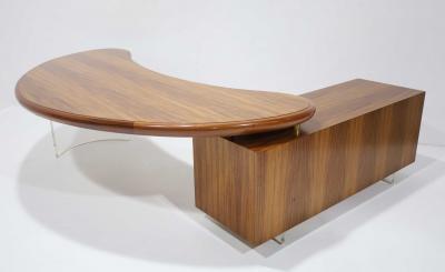 Vladimir Kagan Vladimir Kagan Kidney Desk with Credenza in Tawi Wood