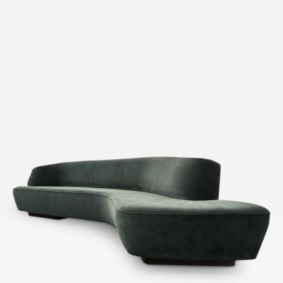 Vladimir Kagan Vladimir Kagan Korduda Sofa for Holly Hunt in Emerald Green Velvet 2022