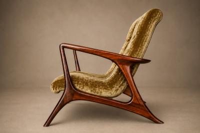 Vladimir Kagan Vladimir Kagan Lounge Chair in Brazilian Rosewood Velvet Brazil