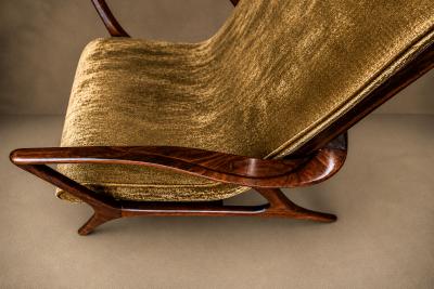 Vladimir Kagan Vladimir Kagan Lounge Chair in Brazilian Rosewood Velvet Brazil