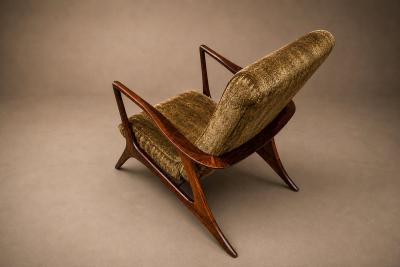 Vladimir Kagan Vladimir Kagan Lounge Chair in Brazilian Rosewood Velvet Brazil