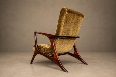 Vladimir Kagan Vladimir Kagan Lounge Chair in Brazilian Rosewood Velvet Brazil