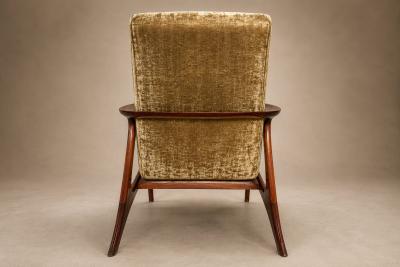 Vladimir Kagan Vladimir Kagan Lounge Chair in Brazilian Rosewood Velvet Brazil